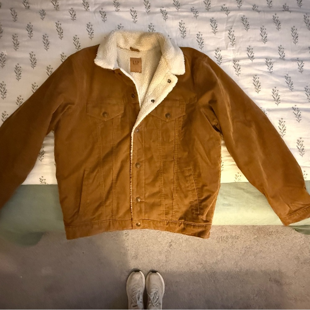 Men's Brown Sherpa-Lined Jacket